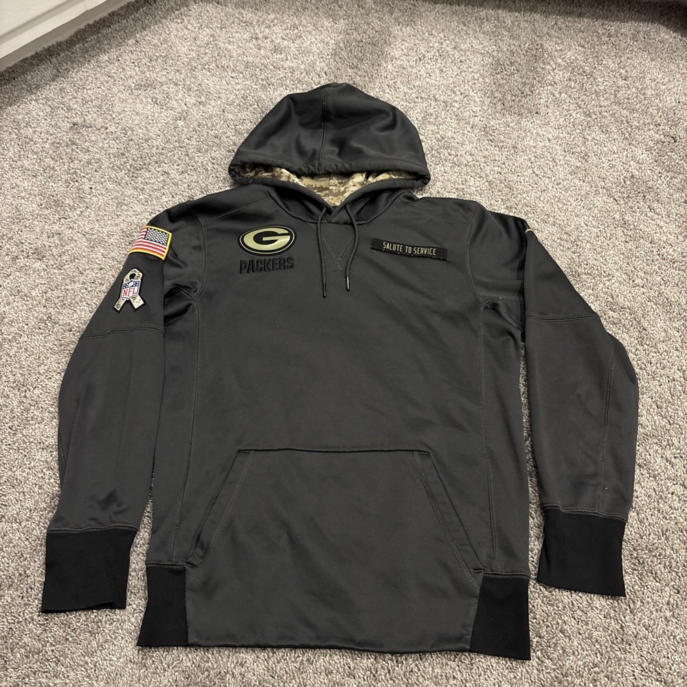 Green Bay Packers Salute To Service Hoodie Men's Small Nike Therma Fit NFL